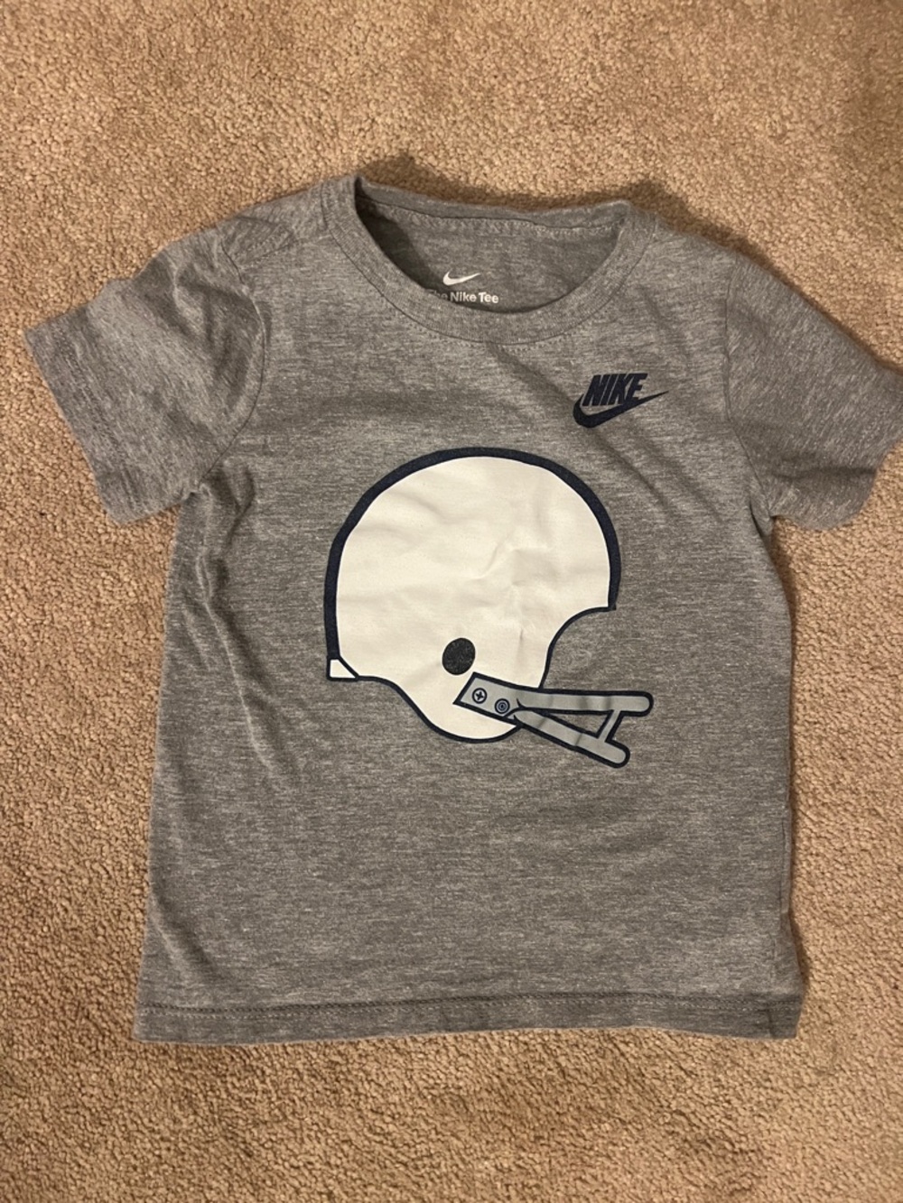 Nike Gray Penn State Short-Sleeve Tee with White Helmet Graphic